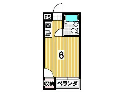 メゾン東一条(ワンルーム/2階)の間取り写真