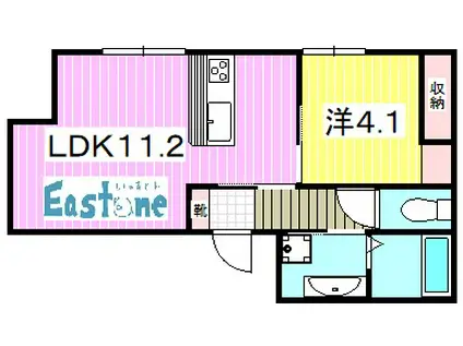 フェリシア荒田八幡(1LDK/1階)の間取り写真