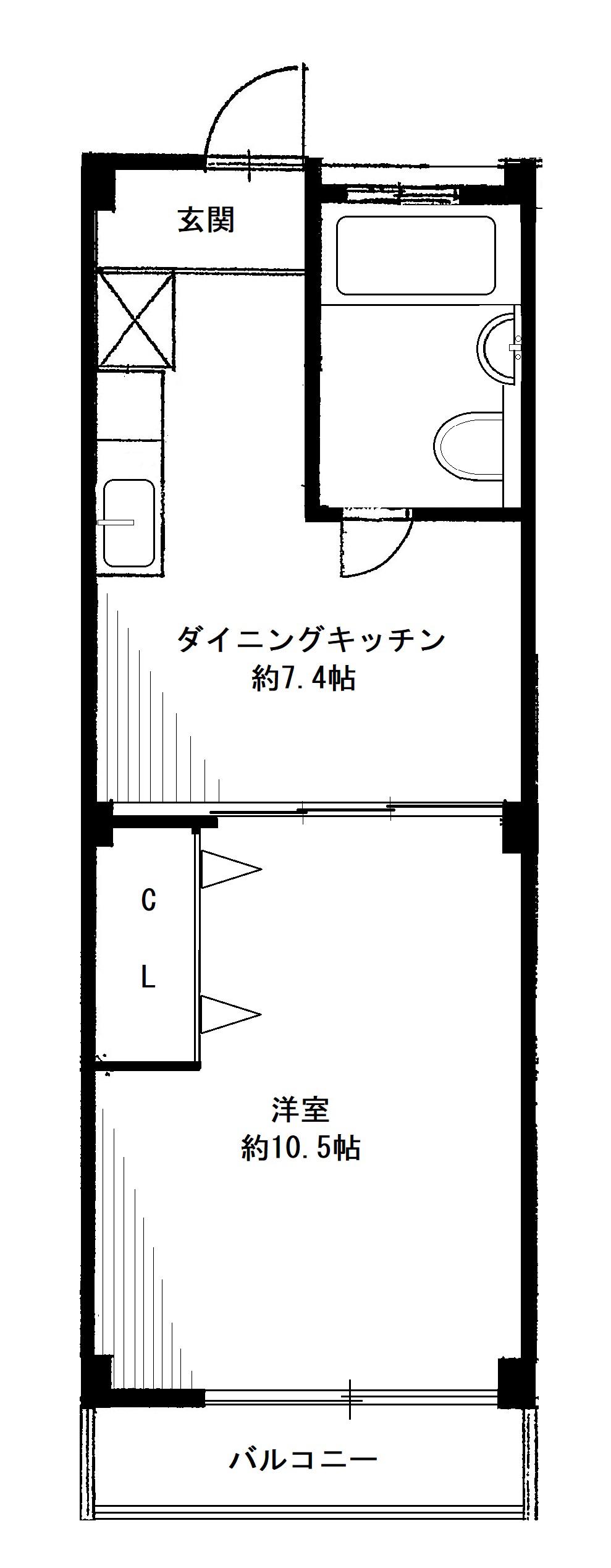 ハイツ小茂根(1DK/4階)の間取り写真