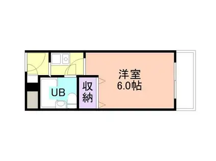 リバティハイツ美園(1K/4階)の間取り写真