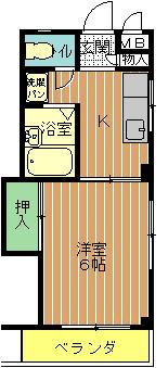 ハイツアベリア(1K/2階)の間取り写真
