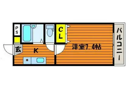 アルスアイパワー(1K/1階)の間取り写真