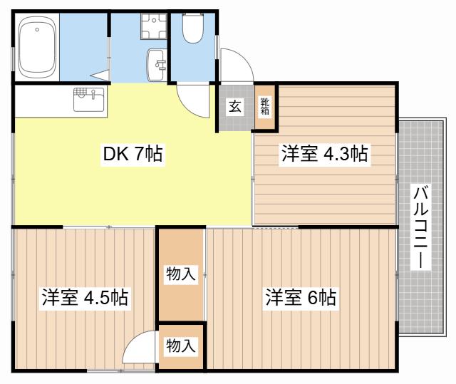 エクセレントハイツ(3DK/2階)の間取り写真