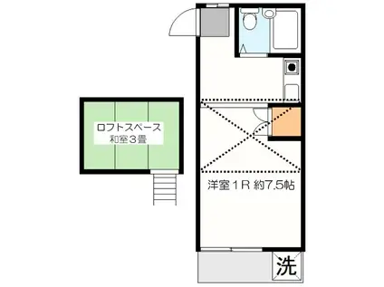アパートメントR&T(ワンルーム/1階)の間取り写真