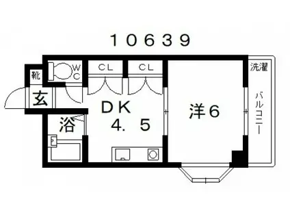 マツダ21天美(1DK/2階)の間取り写真