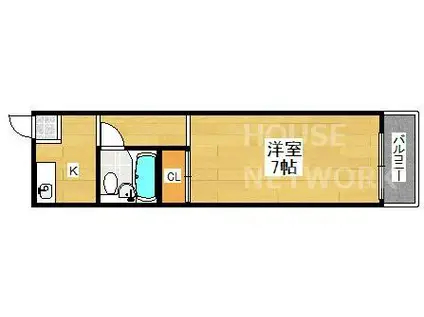 メゾンポエムIII(1K/1階)の間取り写真