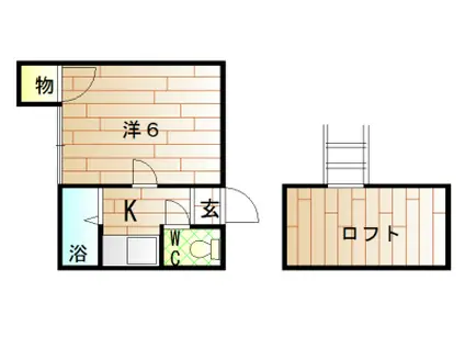 ロフトコートAKAMA(1K/1階)の間取り写真