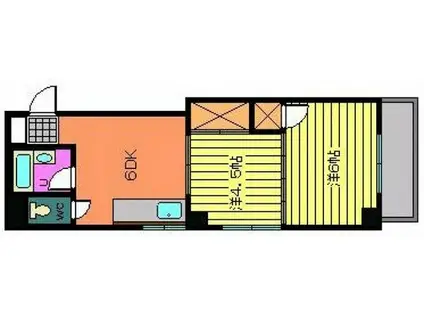 シャトレ・サンニコラ(2DK/4階)の間取り写真