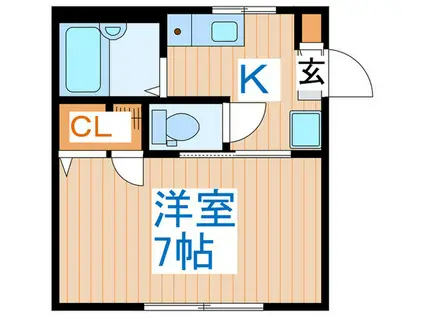 メゾン後藤(1K/1階)の間取り写真