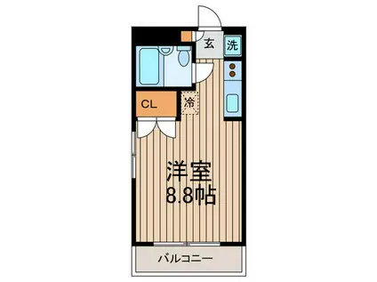 ソレイユ駒沢(ワンルーム/3階)の間取り写真