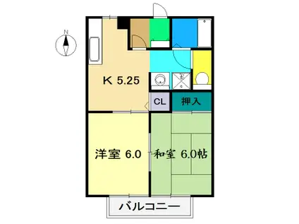 ウイング神田C棟(2DK/1階)の間取り写真