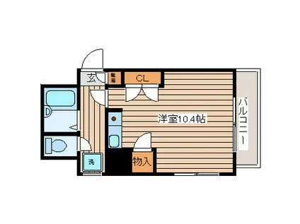 仙台旭ヶ丘ハウス(ワンルーム/3階)の間取り写真
