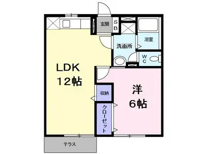 コートアカサカ(1LDK/1階)の間取り写真