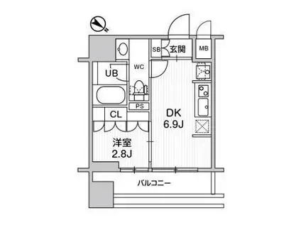 NIDO SUGAMO(1DK/8階)の間取り写真