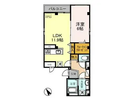 グランドメゾン北浦和(1LDK/5階)の間取り写真