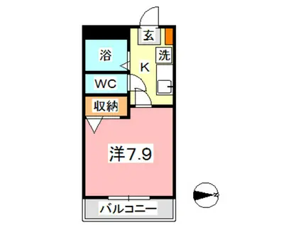 セントラルヴィラ I(1K/1階)の間取り写真