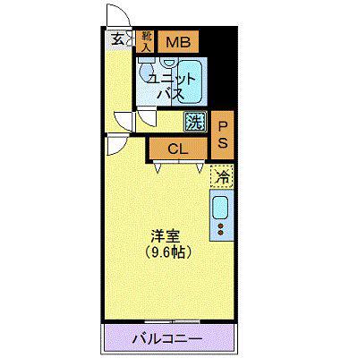 ライオンズマンション荒町第2(ワンルーム/3階)の間取り写真