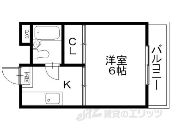 アーツ八坂(1K/1階)の間取り写真