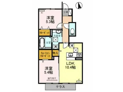 アリエッタ(2LDK/1階)の間取り写真