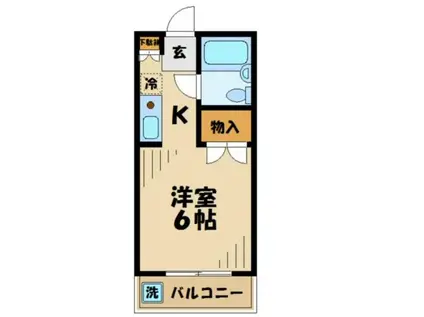 ひまわりハイム(1K/1階)の間取り写真