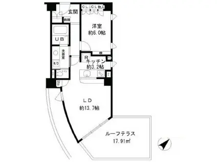 KDXレジデンス南青山(1LDK/3階)の間取り写真