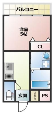 SUNMARK平尾駅前(1K/3階)の間取り写真
