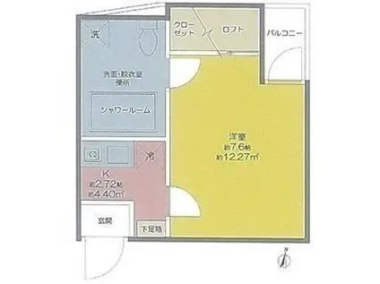 コンフォート泉(1K/2階)の間取り写真