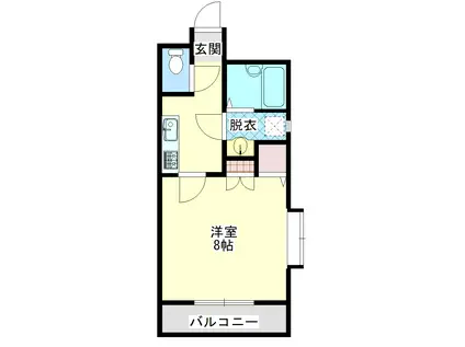 グリフィンドール(1K/4階)の間取り写真