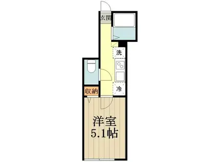 ウインズロック武蔵小金井(1K/1階)の間取り写真