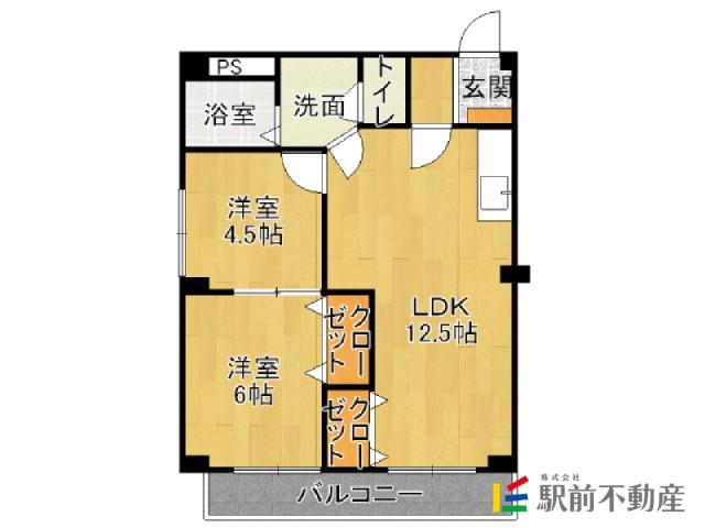コーポ中島(2LDK/1階)の間取り写真