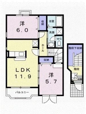 グリーンフィール2001(2LDK/2階)の間取り写真