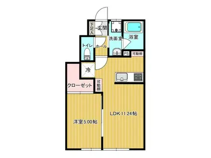 星の指輪(1LDK/1階)の間取り写真