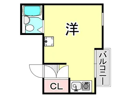 フロント久寿川(ワンルーム/3階)の間取り写真