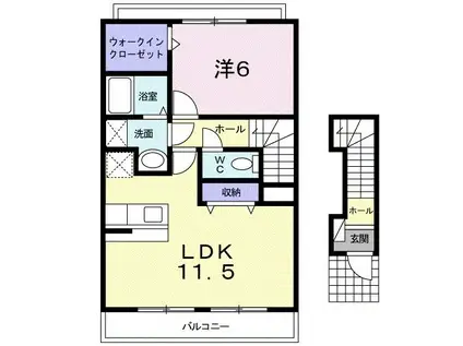ＪＲ東海道本線 岐阜駅 バス乗車時間：18分 最寄りバス停で下車 徒歩11分 2階建 築21年(1LDK/2階)の間取り写真