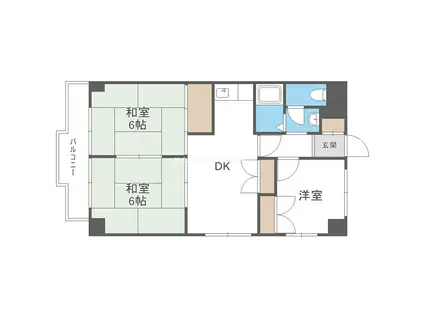 コーポエクセルI(3DK/2階)の間取り写真