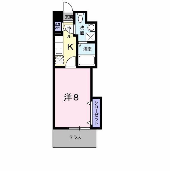ラフィナット馬塚(1K/1階)の間取り写真