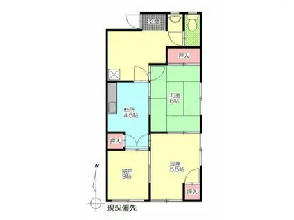 財前アパート(2SK/3階)の間取り写真