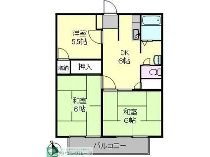 中島ハイツ(3DK/2階)の間取り写真