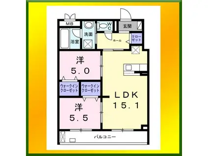 メイガーデン(1LDK/2階)の間取り写真