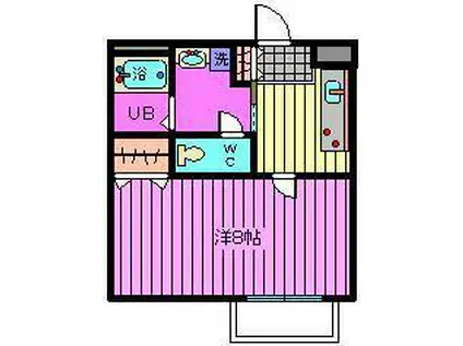 アンプルール フェール アミーII(1K/1階)の間取り写真
