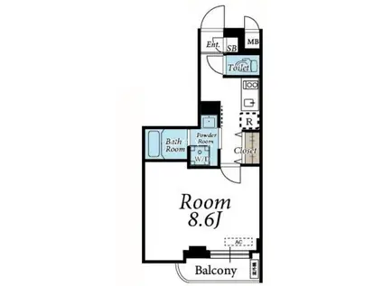 アイディ御殿山ヒルズトップ(1K/1階)の間取り写真