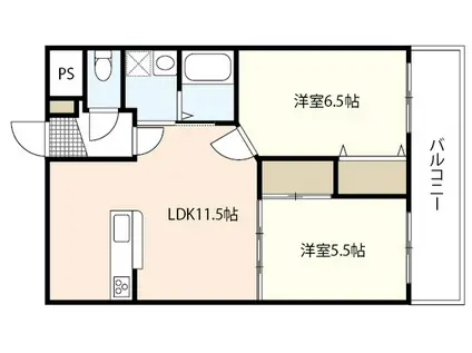 グレースKII(2LDK/1階)の間取り写真