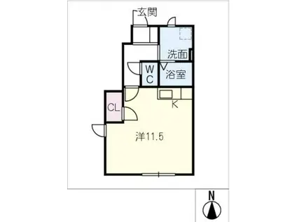 LA・FREREPLUSS(ワンルーム/1階)の間取り写真
