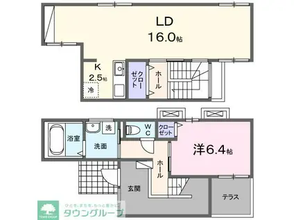 ひだまりガーデンテラスII(1LDK/1階)の間取り写真