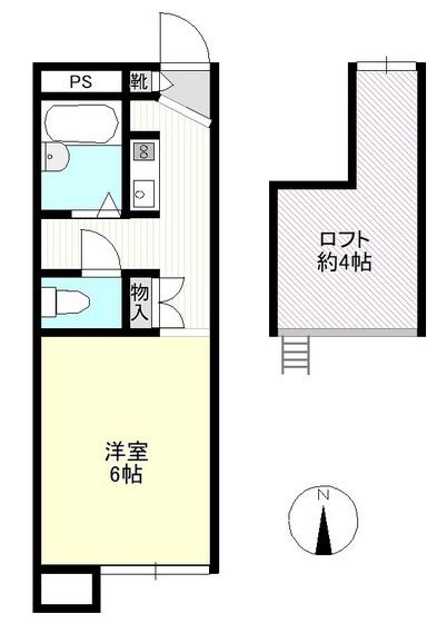 レクエルド大町I(1K/2階)の間取り写真