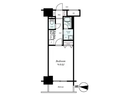 セレッソコート新大阪(1K/4階)の間取り写真