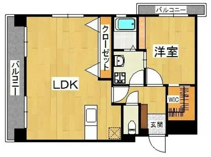 カーサ・マリー(1LDK/2階)の間取り写真