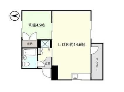 アシスト上越マンション3号棟(1LDK/4階)の間取り写真
