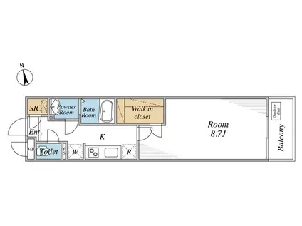 リブリ・GRANDE VII(1K/1階)の間取り写真