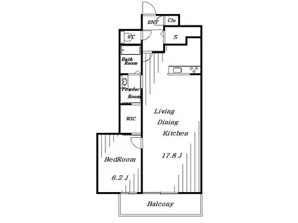 京成千原線 千葉中央駅 徒歩3分 14階建 築6年(1LDK/3階)の間取り写真